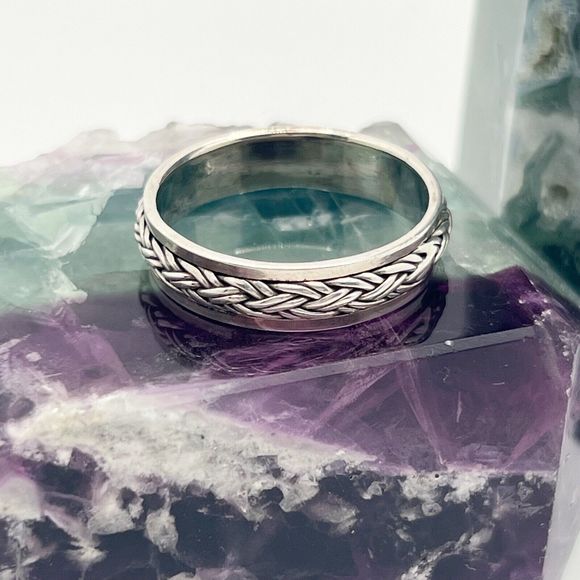 Other - Sterling Silver Ring Braided Celtic Spinner Fidget Stamped 925 Size Z+2